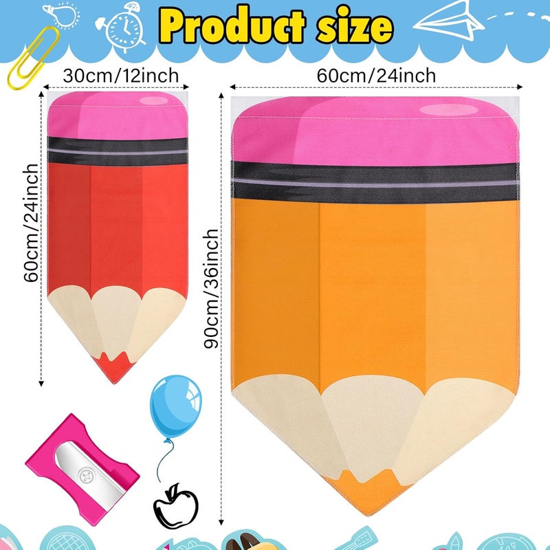 Cosblank 8 Pcs Rainbow Curtains (36 x 24 Inches) - Colorful Pencil Theme Decor for Bedroom or School Classroom, Back to School - Image 2